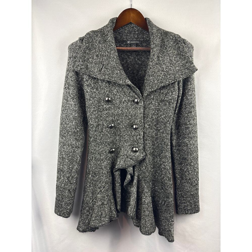 Women’s I.N.C Small Sparkly Dark Grey Pea Coat Style Cardigan